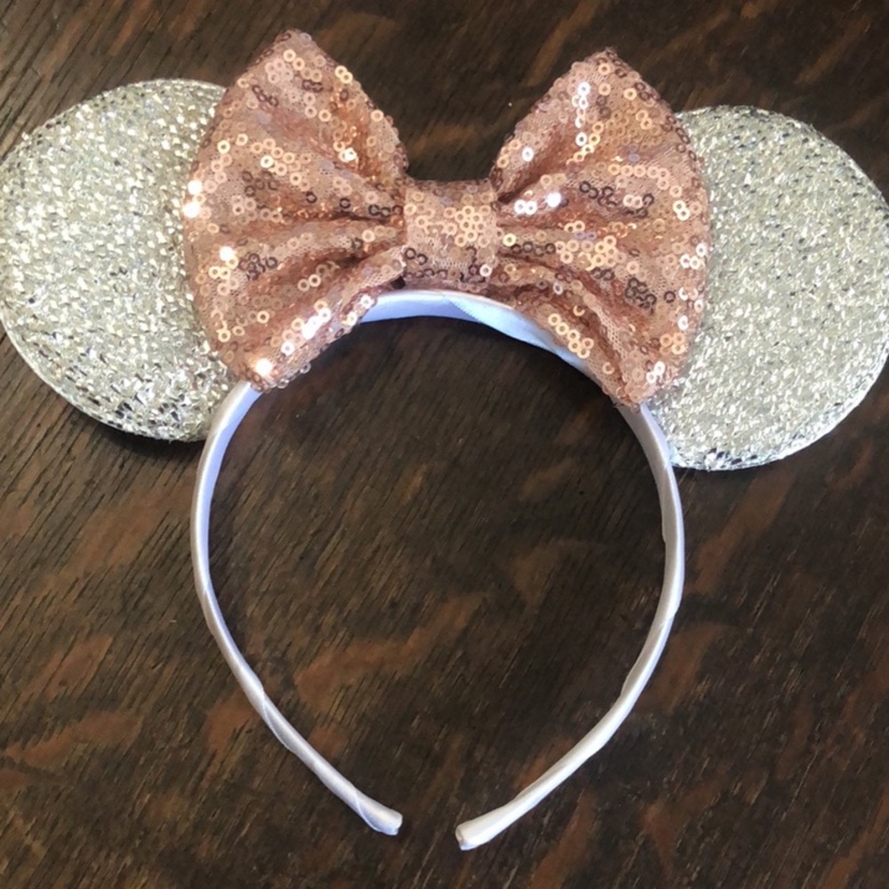 Silver sparkling Mickey ears
